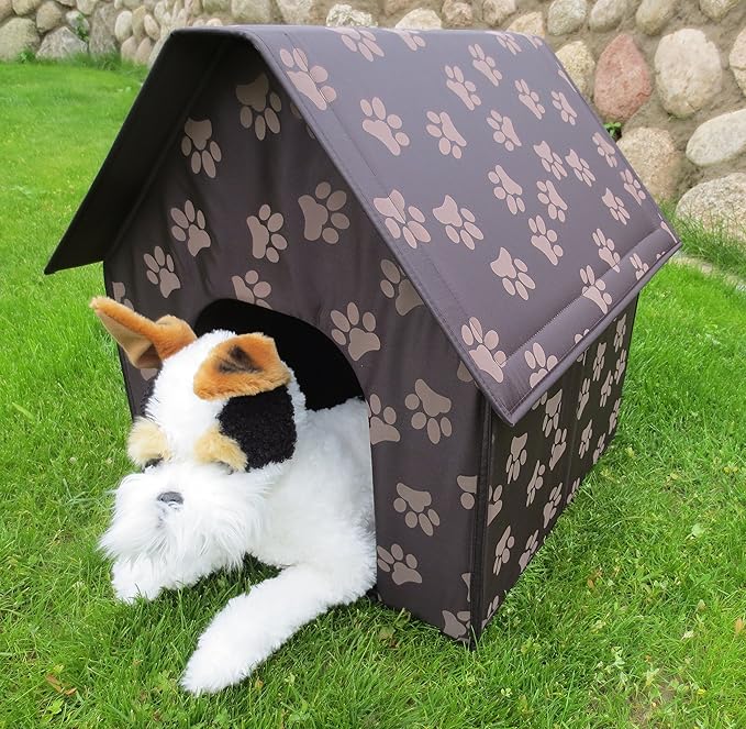 Hundehaus Hundehütte Hundebett Reisebett Hundeheim braun Hundekorb