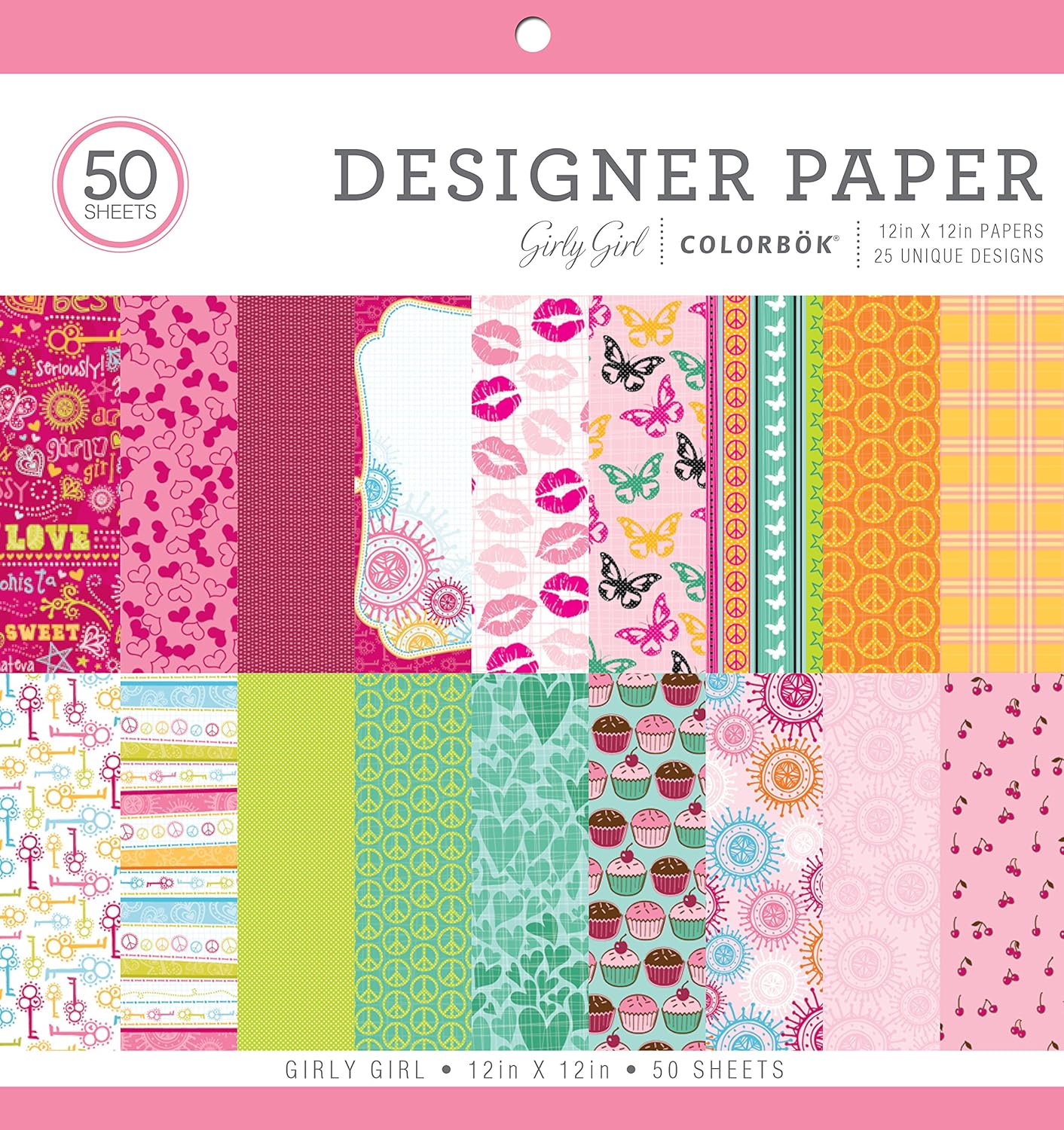 Colorbok Designer Paper Pad, 12" x 12", Girly Girl: Arts, Crafts & Sewing