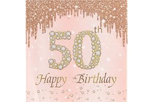 Calculs 50th Birthday Cocktail Napkins Cheers To 50 Years Rose Gold Tableware Snack/Dessert/Beverage Disposable Napkin 20pk