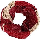 Sakkas Maye short Two Sided Faux Fur Multi Colored Bolcked Wrap Infinity Scarf