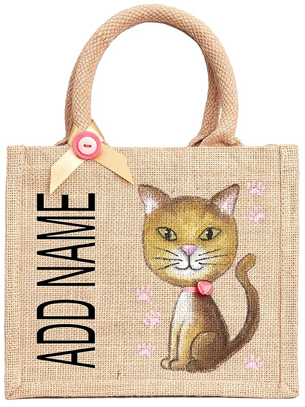 Personalised Cat Bag, Add your Name,Eco Friendly Small Tote Pet bag, 20
