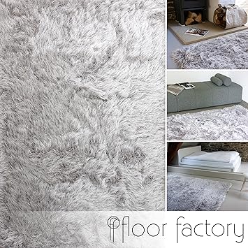 Floor Factory Tapis Shaggy Longues Mèches Prestige Gris Argent 160x230 Cm Tapis Doux à Poils Extra Longs