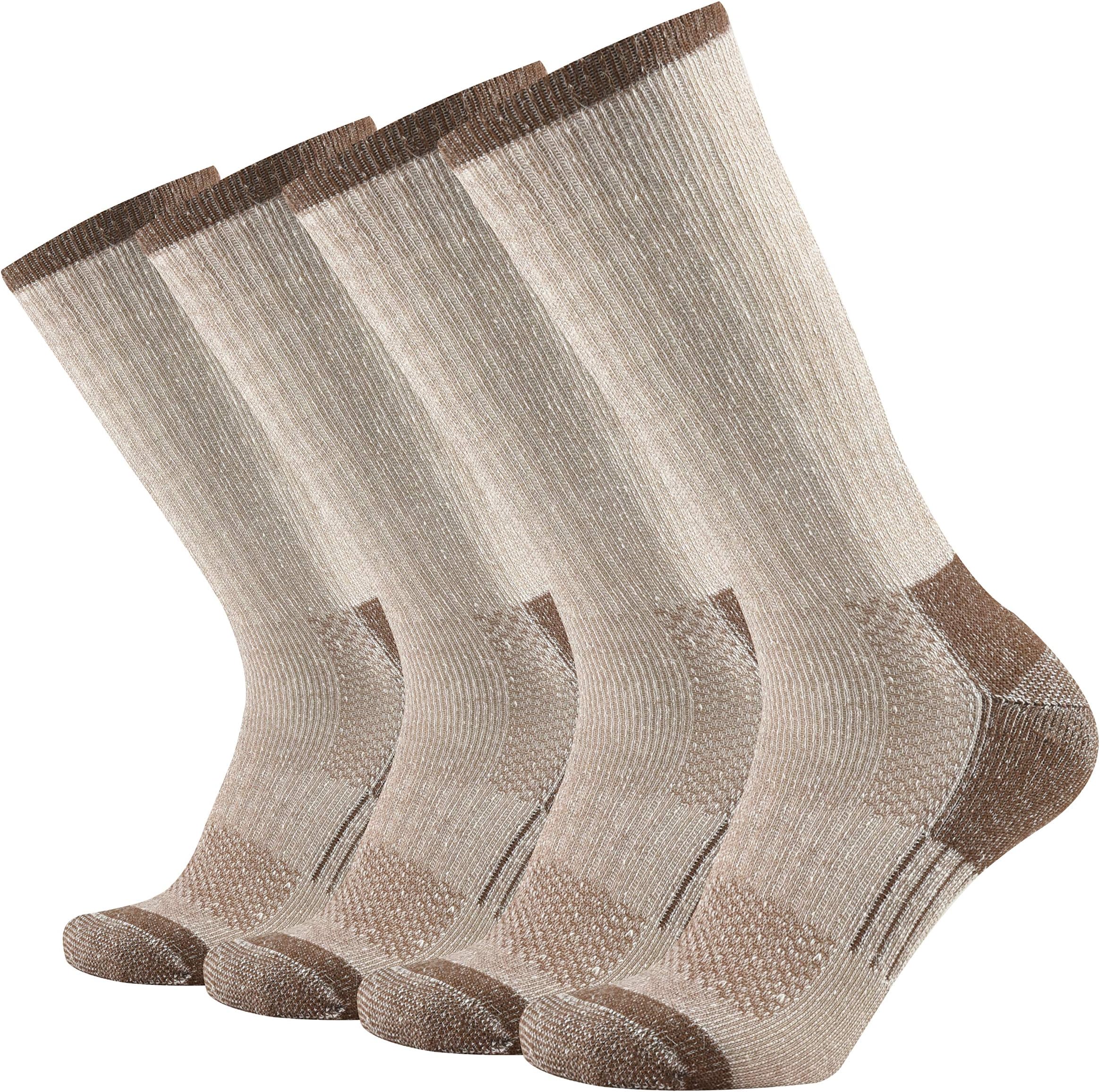 GKX Men's Merino Wool Moisture Wicking Outdoor Hiking Heavy Duty Work Cushion Crew Socks