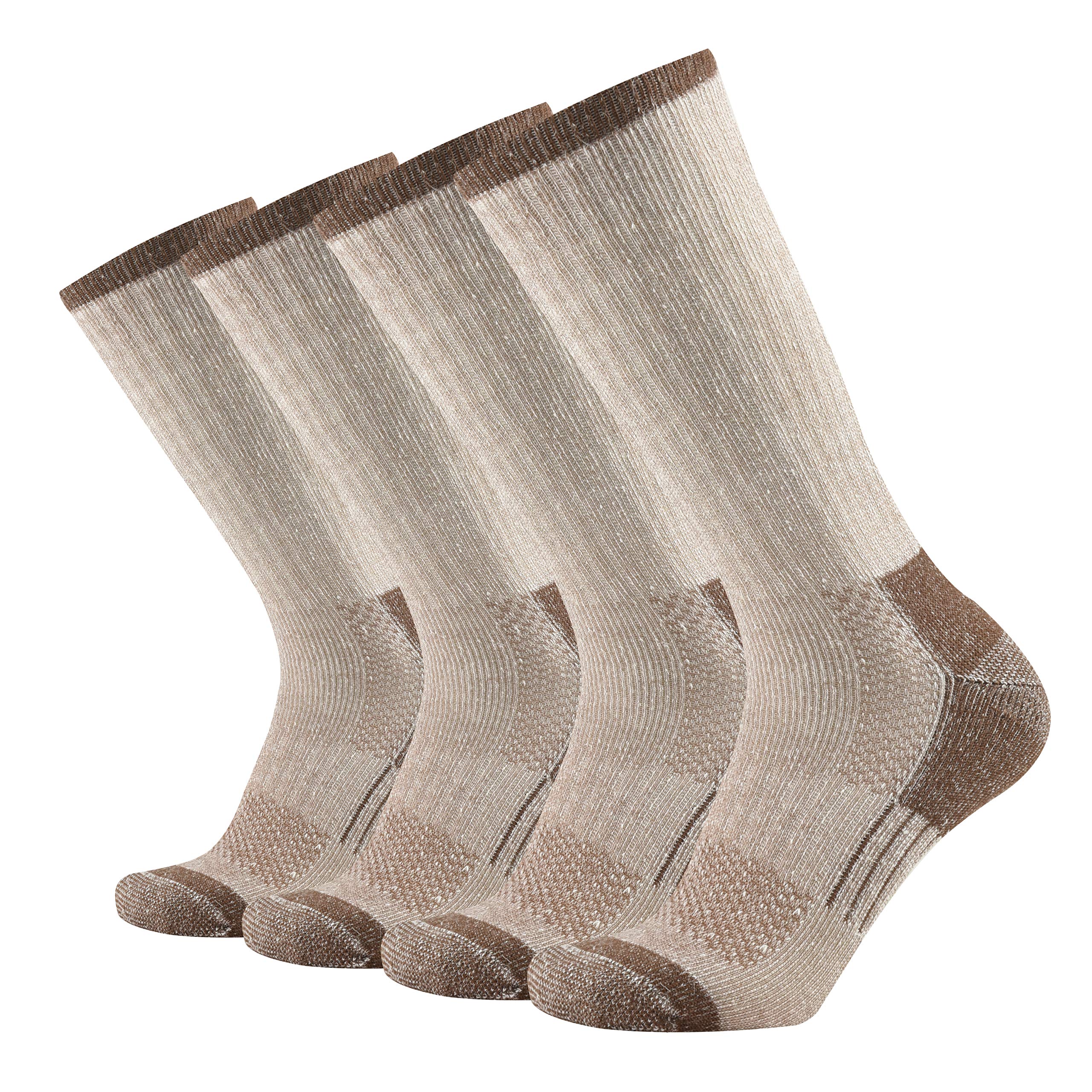 GKX Men's Merino Wool Moisture Wicking Outdoor Hiking Heavy Duty Work Cushion Crew Socks