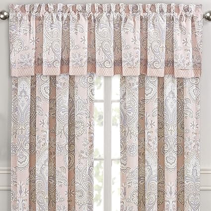 Royal Court Sloane Damask Straight Window Valance, Blush