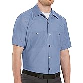 Red Kap Mens Performance Tech 7 Button ShirtWork Utility Button Down Shirt