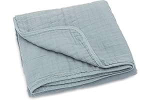 PARKER BABY CO. Parker Baby Muslin Blanket | 100% Soft Cotton Toddler Quilt & Baby Muslin Swaddle | Gender Neutral Design 47" x 47" Blanket