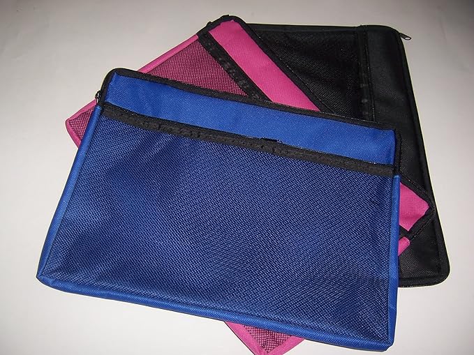 CANVAS ZIP BAGS IN ASSORTED COLOUR TAKES A4 DOCUMENTS Amazon.co.uk