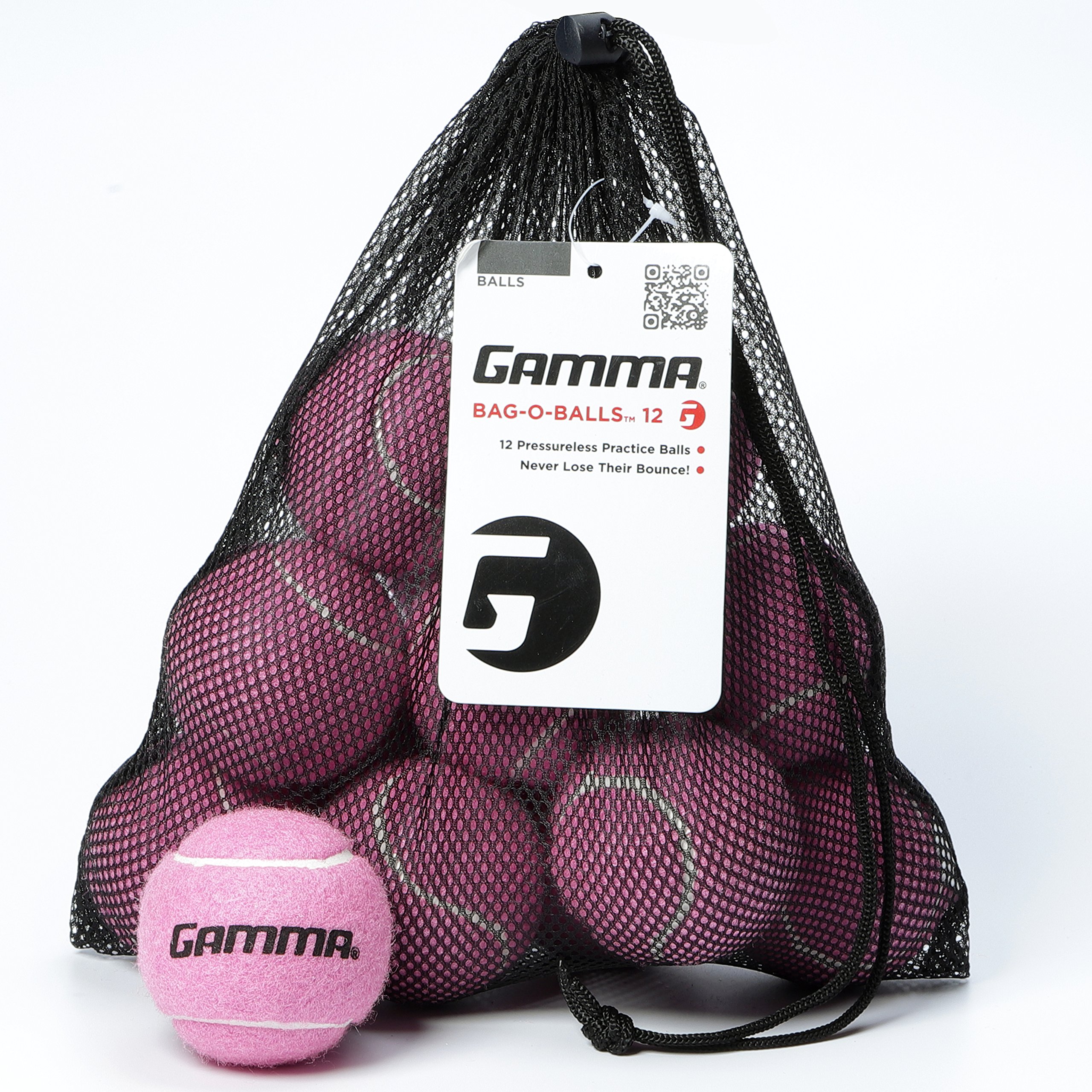 Gamma Bag of Pressureless Tennis Balls 12 or 18 Count, 4 Colors