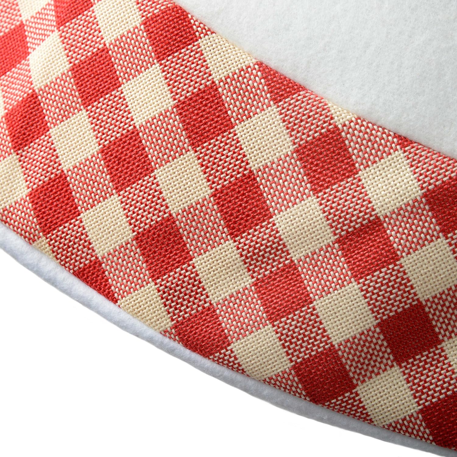WeRChristmas Checked Santa Design Christmas Tree Skirt Decoration, 107 cm - Red/White, 107 x 107 x 2 cm - Image 4