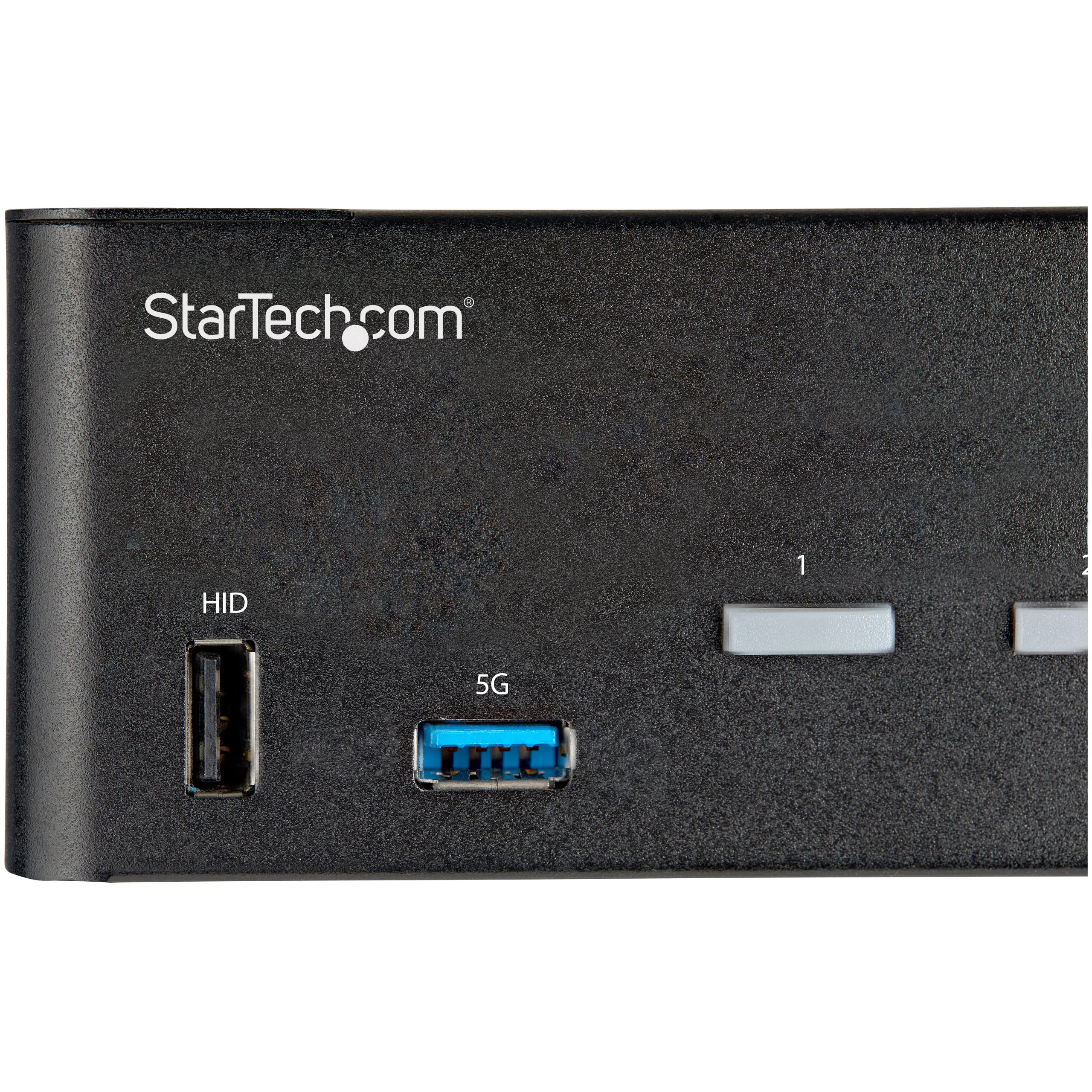 StarTech.com 2 Port Dual Monitor HDMI KVM Switch - 4K 60Hz Ultra HD HDR - Desktop 4K HDMI 2.0 KVM Switch with 2 Port USB 3.0 Hub (5Gbps) & 4X USB 2.0 HID, Audio - Hotkey Switching - TAA
