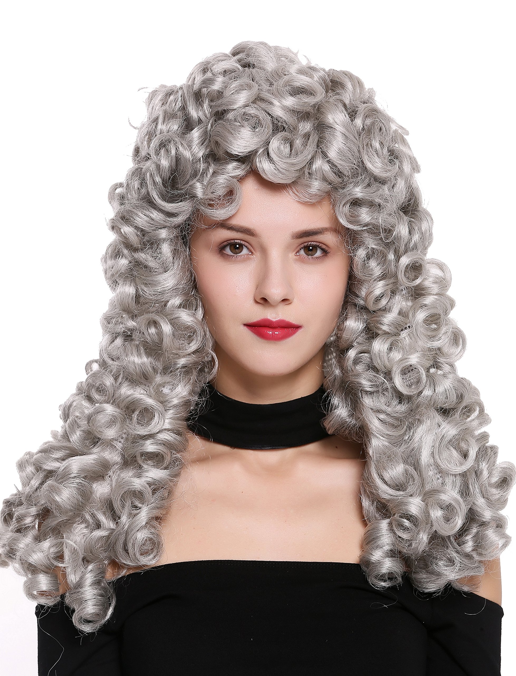 WIG ME UP - B17-2P-B-51 Quality wig women men baroque renaissance king nobleman long curls curly silver grey