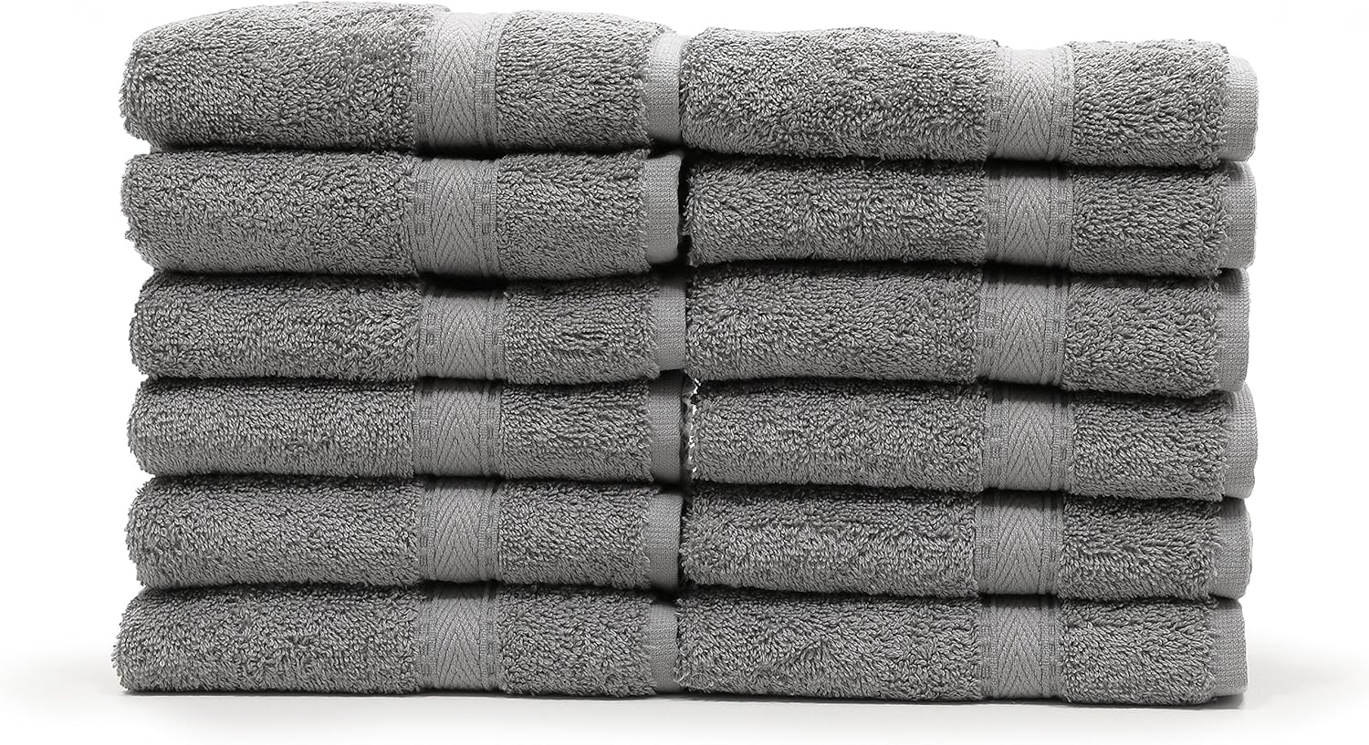 Linum Home Textiles 100% Turkish Cotton Sinemis Terry Bath Towel (Set of 12), Dark Grey