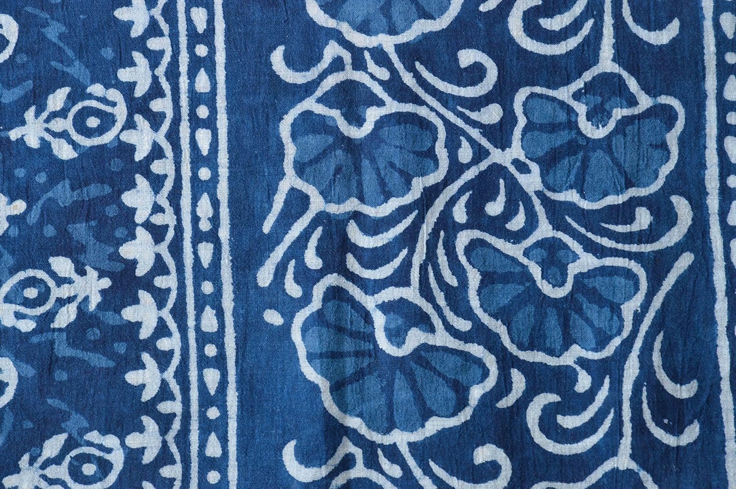 guru kripa enterprises women's stole (blue) size(170cm x 55cm) handblock printed