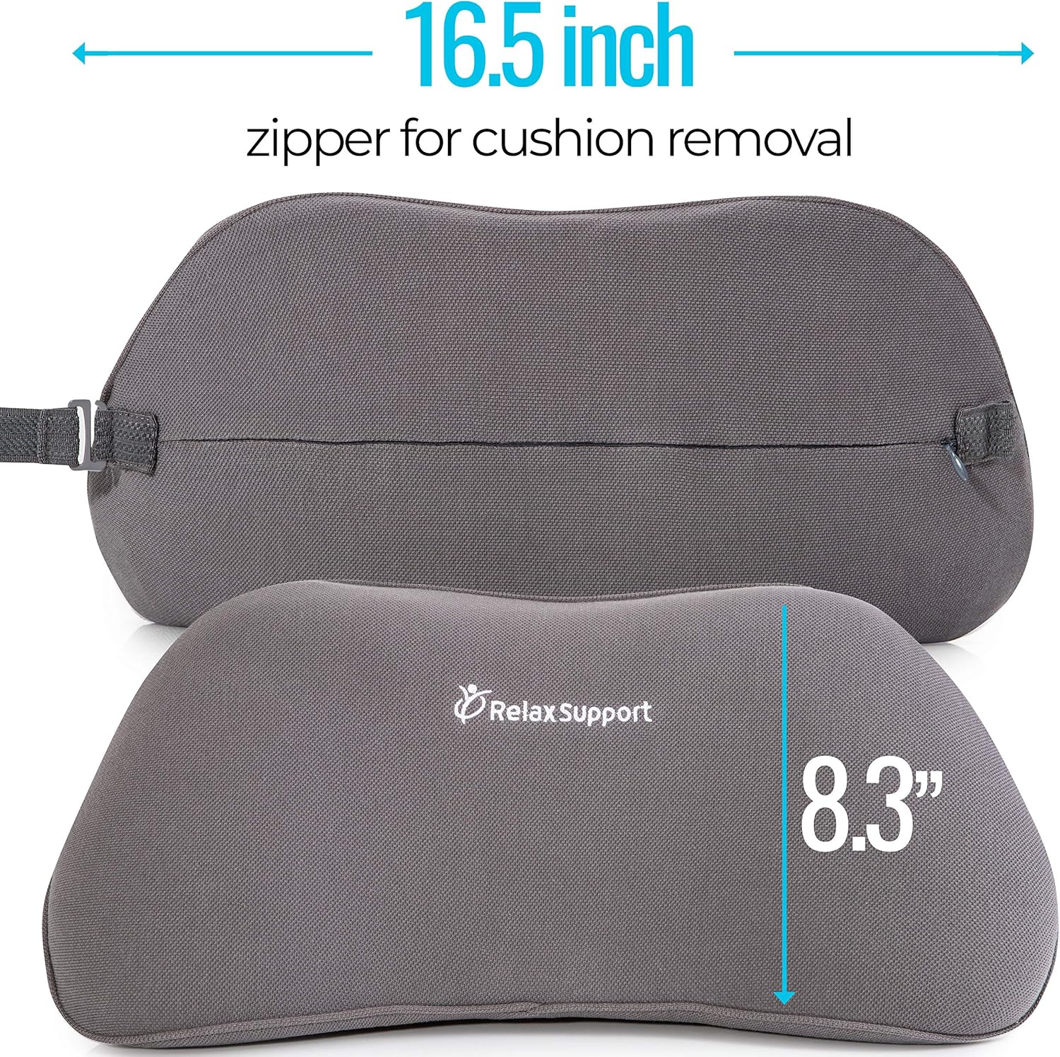 RS1 Back Support Pillow by Relax Support – Lumbar Pillow Upper and Lower Back for Chair Back Pain Uses ArcContour Special Patented Technology Has Unique Lateral Convex Shape for a Pain Free Back: Home & Kitchen