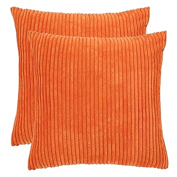 Amazon Com Famibay Set Of 2 Throw Pillow Covers Velvet Corduroy