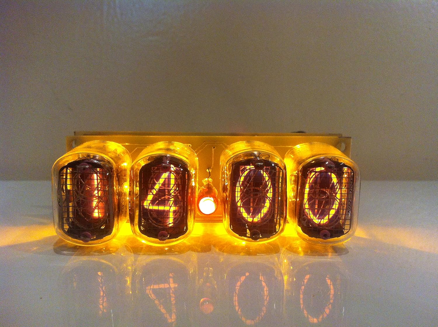 Nixie Vacuum Tube Clock Neon Steampunk Dieselpunk Desk IN12 Digital Clock with Power Adapter