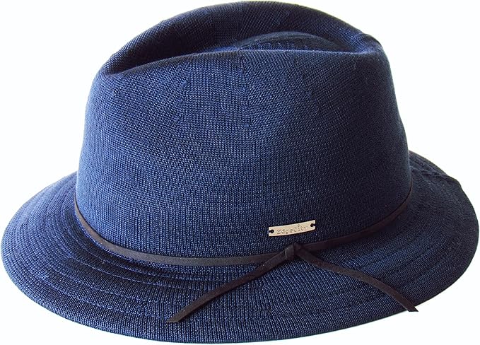 Amazon エッジシティー Edgecity 帽子 メンズ 中折れ帽子 ロングブリムシルクハット 日本製 15 ネイビー ハット 通販