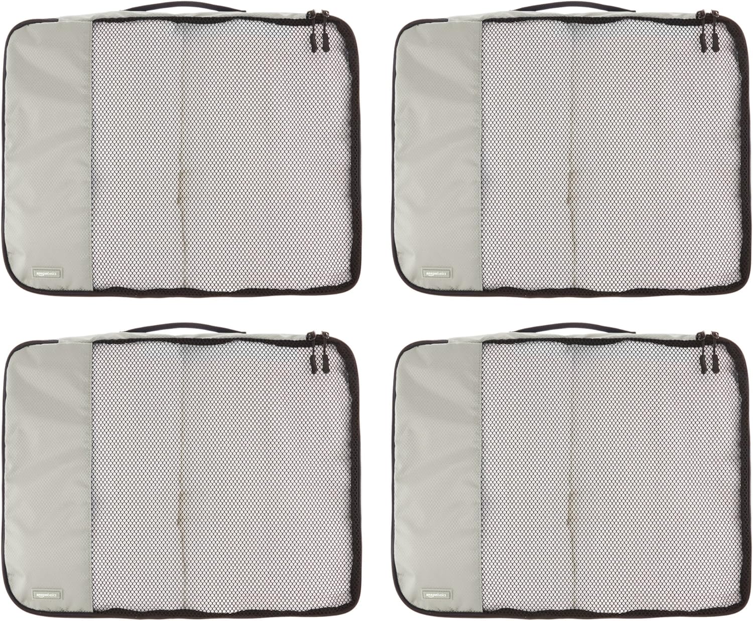  | Basics 4 Piece Packing Travel Organizer Cubes Set - Large, Grey | Packing Organizers