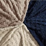 Bedsure Fleece Throw Blanket Soft Checkered 130x170 cm Brown view 7