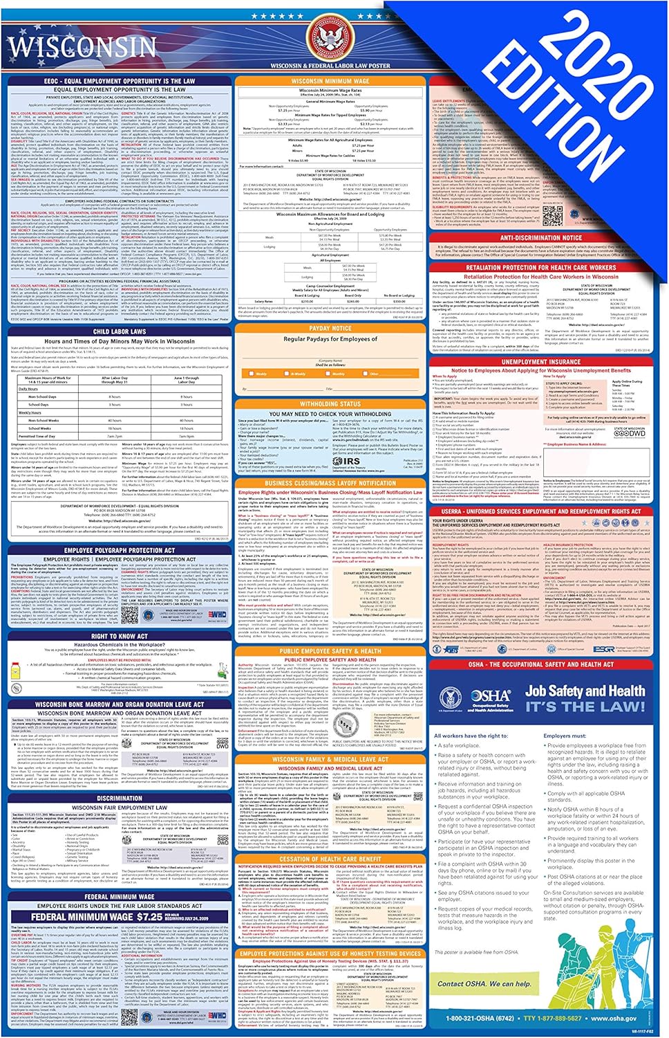 J 26 x 40 English J Keller & Associates AllinOne OSHA Compliant MN