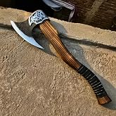 [MDM King Tools] Custom Handmade Viking Axe Medieval Ax with Viking Gift, Hand Axes, Viking Gifts for Men, Camping Tomahawk, Bearded, Ragnar Axe with Leather Sheath (Ngarzila)