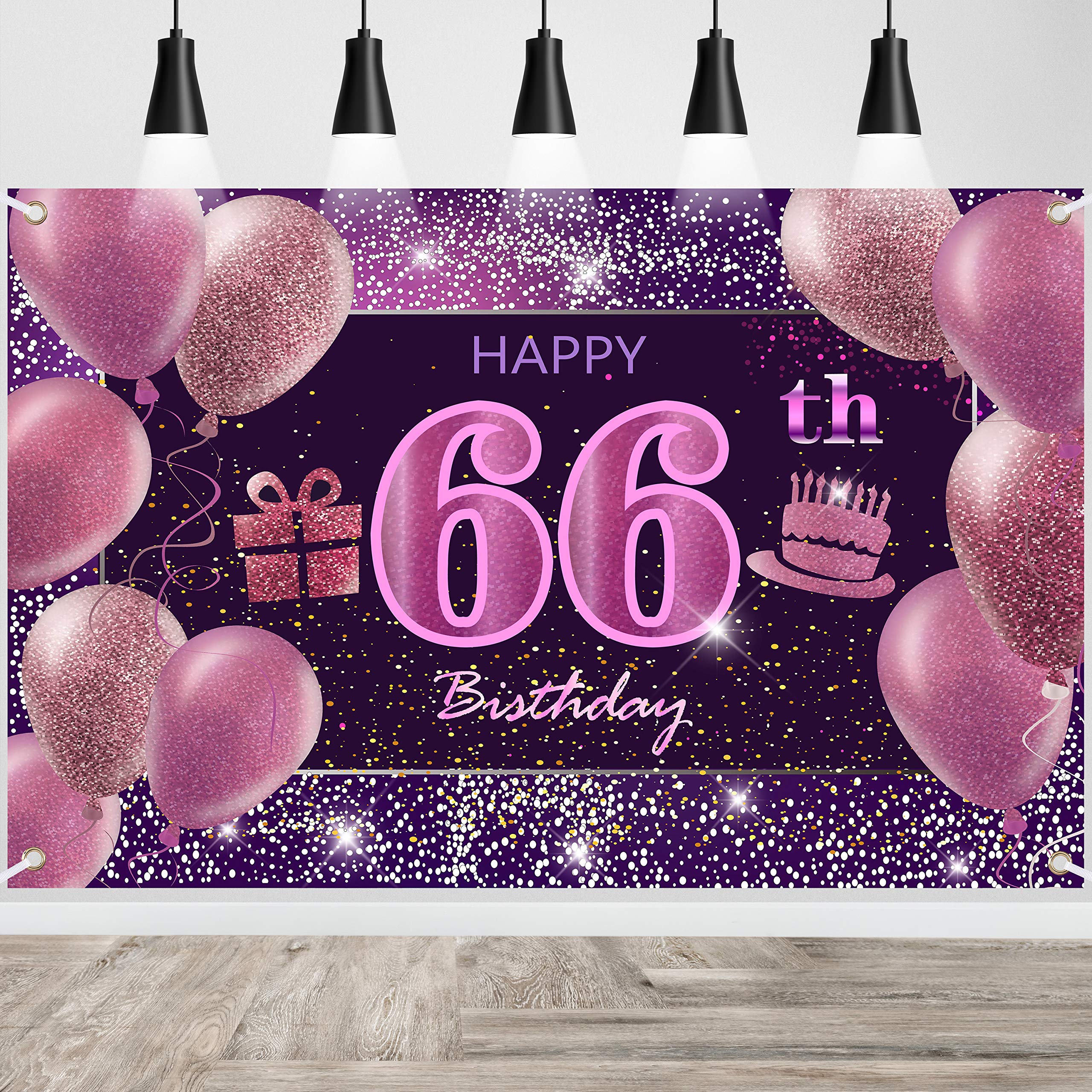 IMISI Happy Birthday Banner - Pink Birthday Backdrop Decorations for a Party