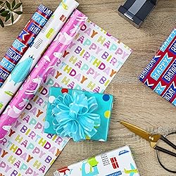 Hallmark Reversible Kids Birthday Wrapping Paper