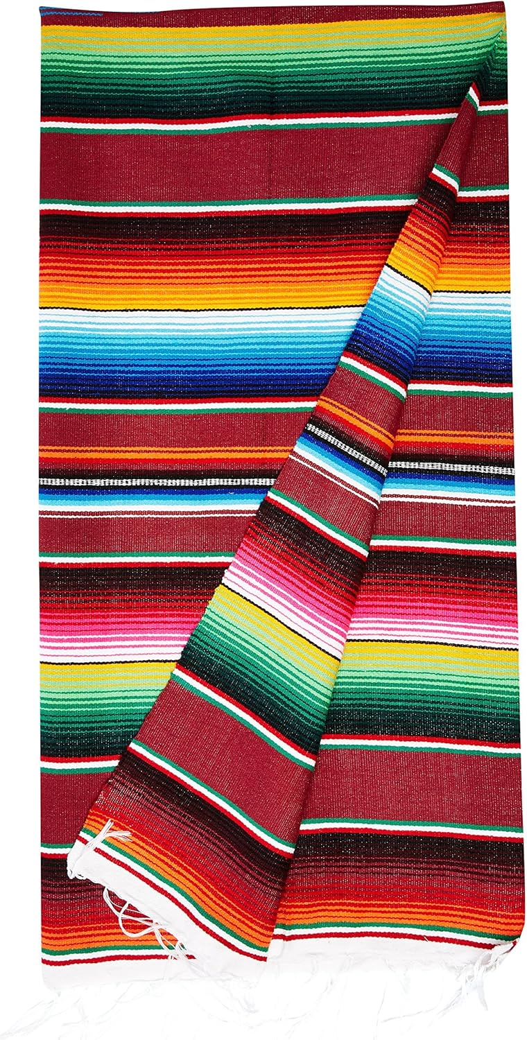 Amazon Com Large Authentic Mexican Blankets Colorful Serape Blankets Assorted Home Kitchen