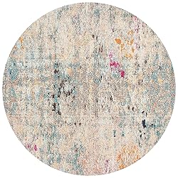 SAFAVIEH Madison Collection 3' Round Grey / Gold