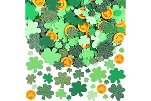 ADXCO Grehge Pieces St. Patrick's Day Shamrock Foam Stickers Glitter Green Irish Clover Foam Stickers Self-Adhesive Foam Stickers Wall Window Ho