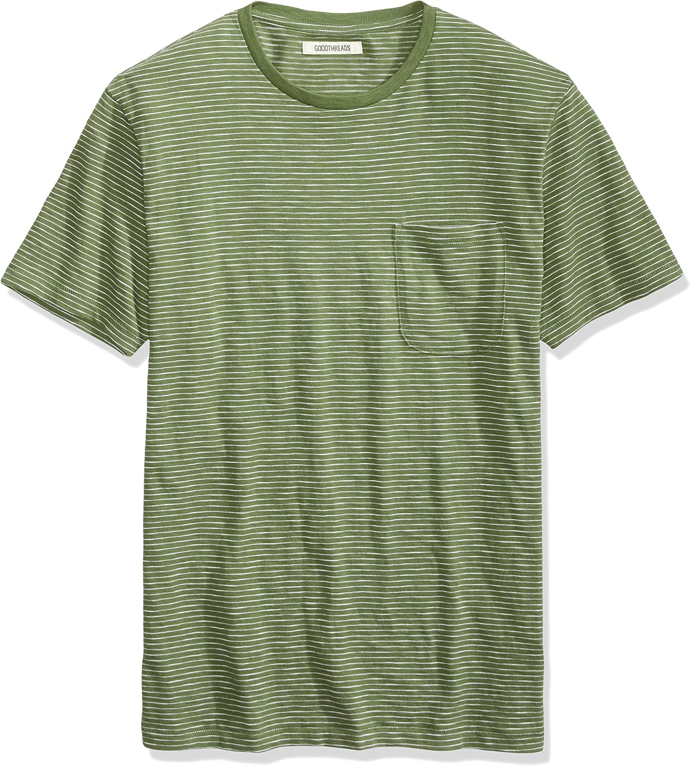  Brand - Goodthreads Men's Lightweight Slub Crewneck Pocket T-Shirt: Clothing