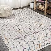 JONATHAN Y Boho Vintage Diamond Ivory/Multi Indoor Area Rug 8X10 ft, Moroccan Hype for Living Room, Bedroom, Kitchen, Office,