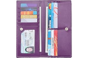 Lavemi Ultra Slim Thin Leather Women Wallet RFID Blocking Credit Card Holder Bifold Long Ladies Billfold