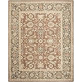 SAFAVIEH Anatolia Collection Area Rug - 9'6" x 13'6", Brown & Blue, Handmade Traditional Oriental Wool, Ideal for High Traffi