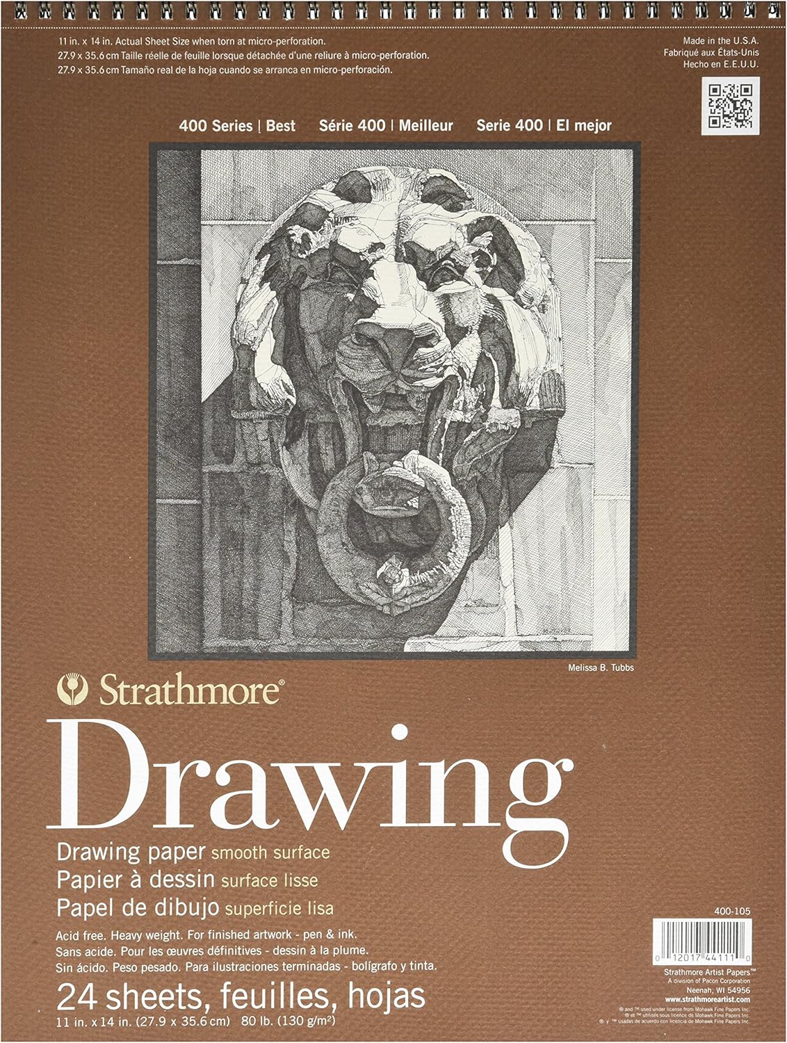Strathmore 400-104 400 Series Drawing, Smooth Surface, 9"x12" Wire Bound, 24 Sheets: Office Products