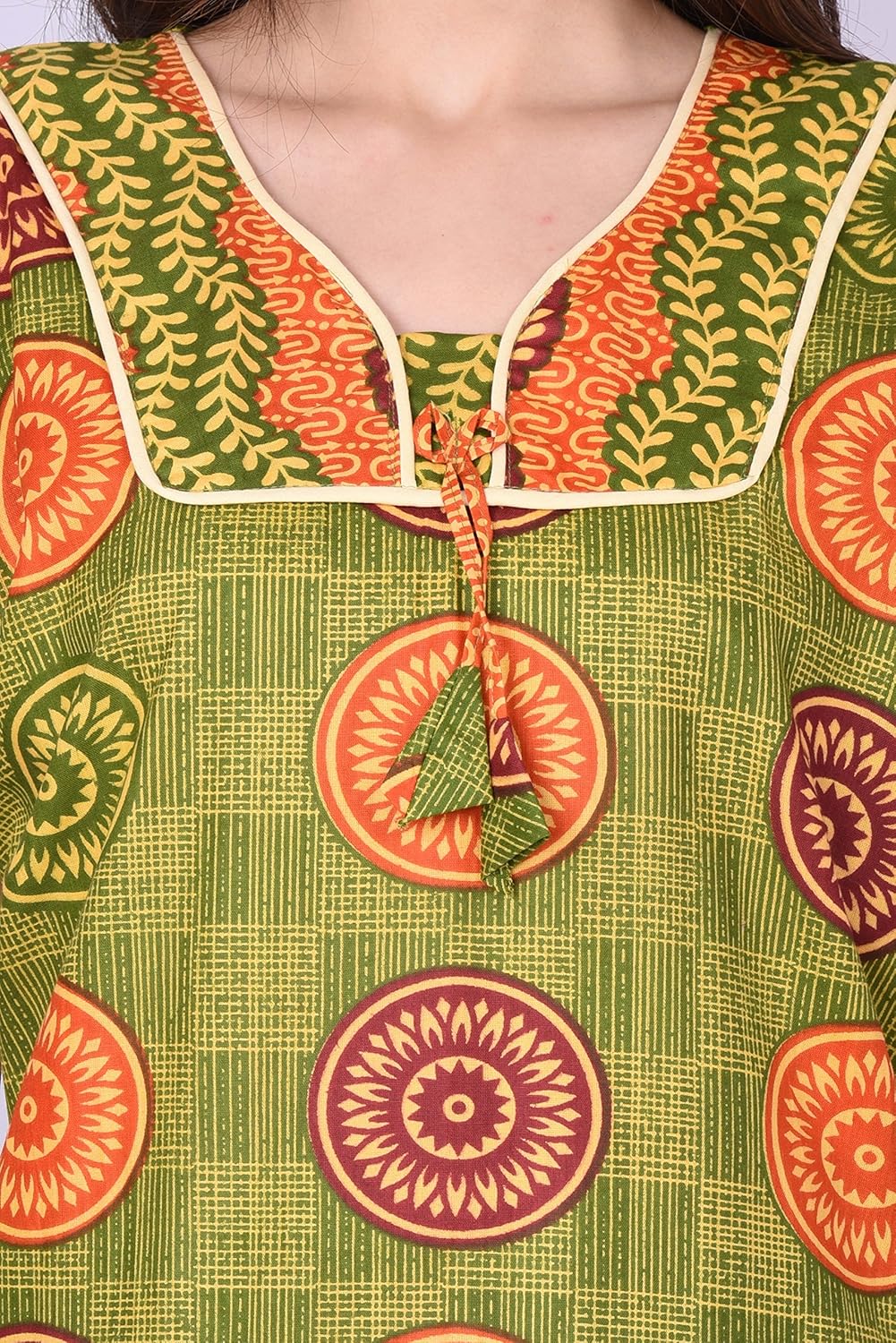 jisb cotton nighty with fancy neck,size xl