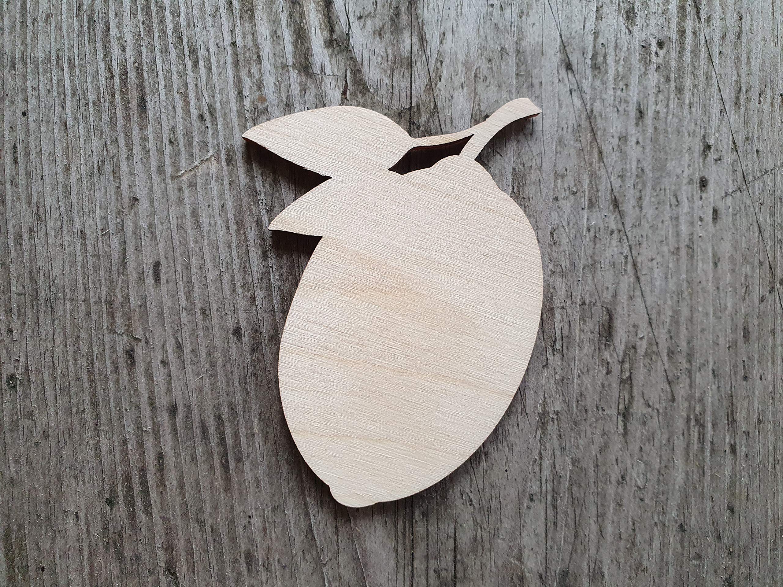 Buy Unfinished wood shapes Lemon with leaf shape, Fruit cutouts