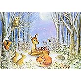 Peaceful Forest Friends Deluxe Boxed Holiday Cards (20 cards, 21 self-sealing envelopes)