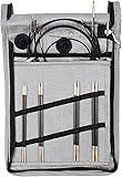 Knit Pro Karbonz Interchangeable Needle Starter Set, Black and Grey fabric Case