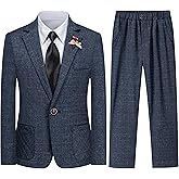 Boys Suits Slim Fit Toddler Formal Plaid Striped Tuxedo Suit Set Kids Wedding Outfit Communion Dress Clothes