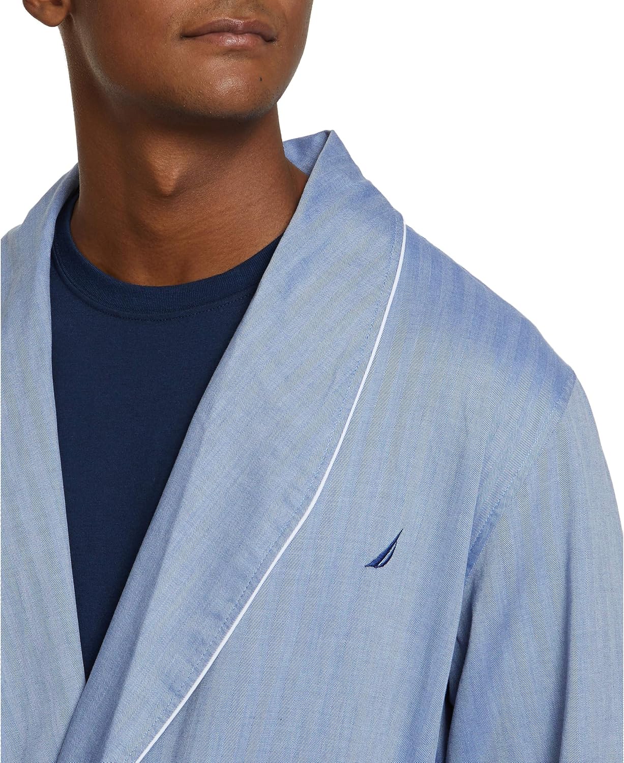Nautica Men's Long Sleeve Lightweight Cotton Woven Robe at  Men’s Clothing store