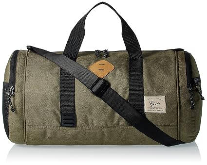 GEAR Polyester 48 cms Khakee and Black Classic Duffle (DUFCLASIC4301)