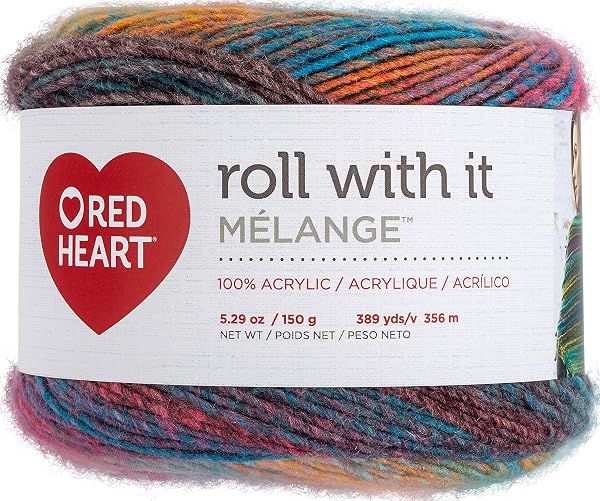 RED HEART ROLL WITH IT MELANGE SHOW TIME