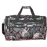 World Traveler Floral 22" Carry-On Duffel Bag – Lightweight Durable Polyester with Adjustable Shoulder Strap