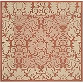 Safavieh Courtyard Collection CY2727 Indoor/ Outdoor Non-Shedding Stain Resistant Patio Backyard Area Rug, 6'7" Square, Terra