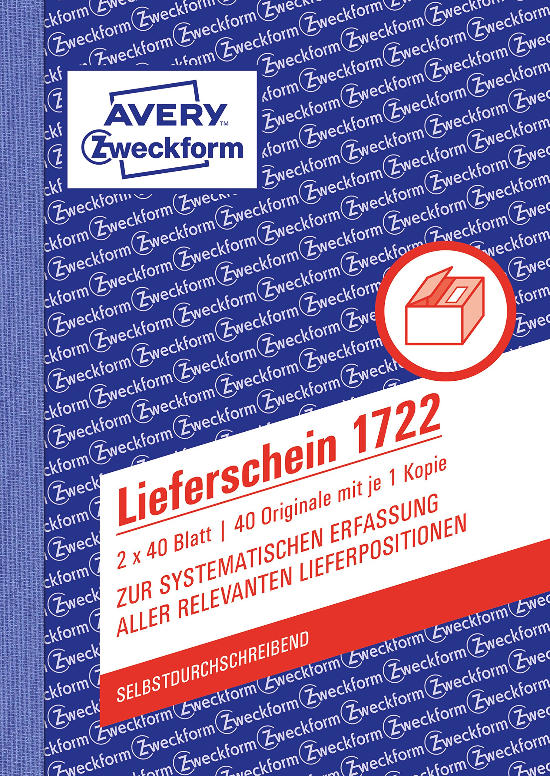 Avery Zweckform 1722 Lieferschein, DIN A6, Carbonless, 2 x 40 Sheets, White, Yellow