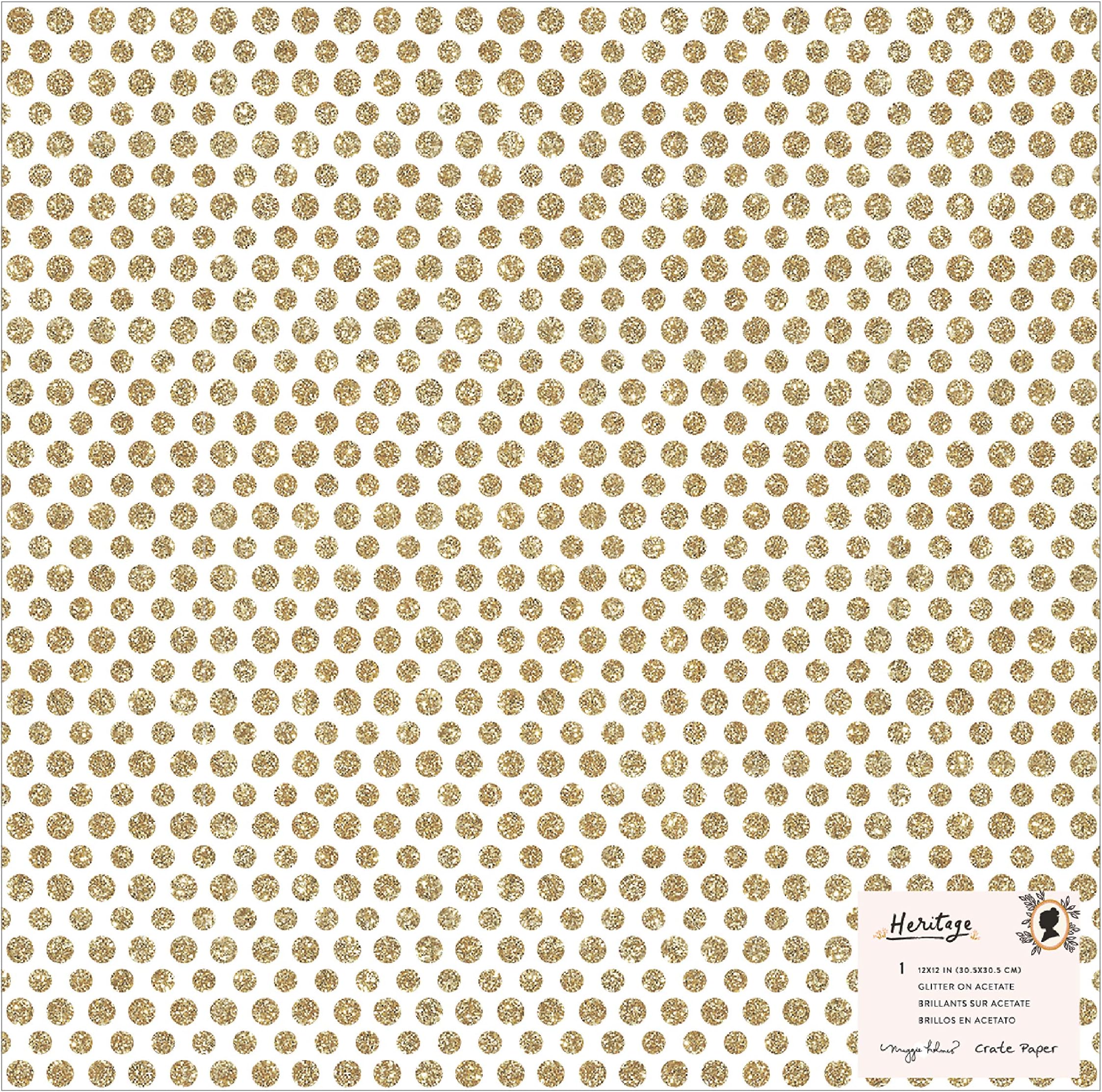 Crate Paper Heritage SPEC Paper, Gratitude W/Gold Glitter, One Size