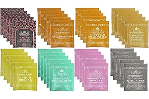 Harney & Sons Assorted Tea Bag Sampler 40 Count – Harney Decaf Tea Bags Variety Packs, Herbal Tea Bundle Caffeine Free Tea