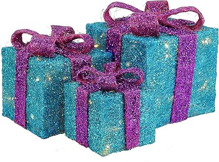 Christmas Concepts 3 Piece Turquoise Purple Glitter Christmas